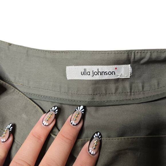 Ulla Johnson Green Pleated Skater Skirt Size: 8 - Picture 2 of 8